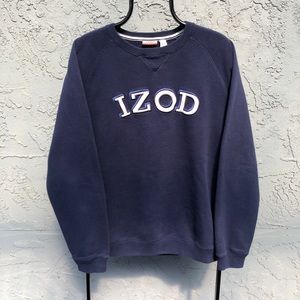IZOD crewneck sweatshirt with large embroidered spell out